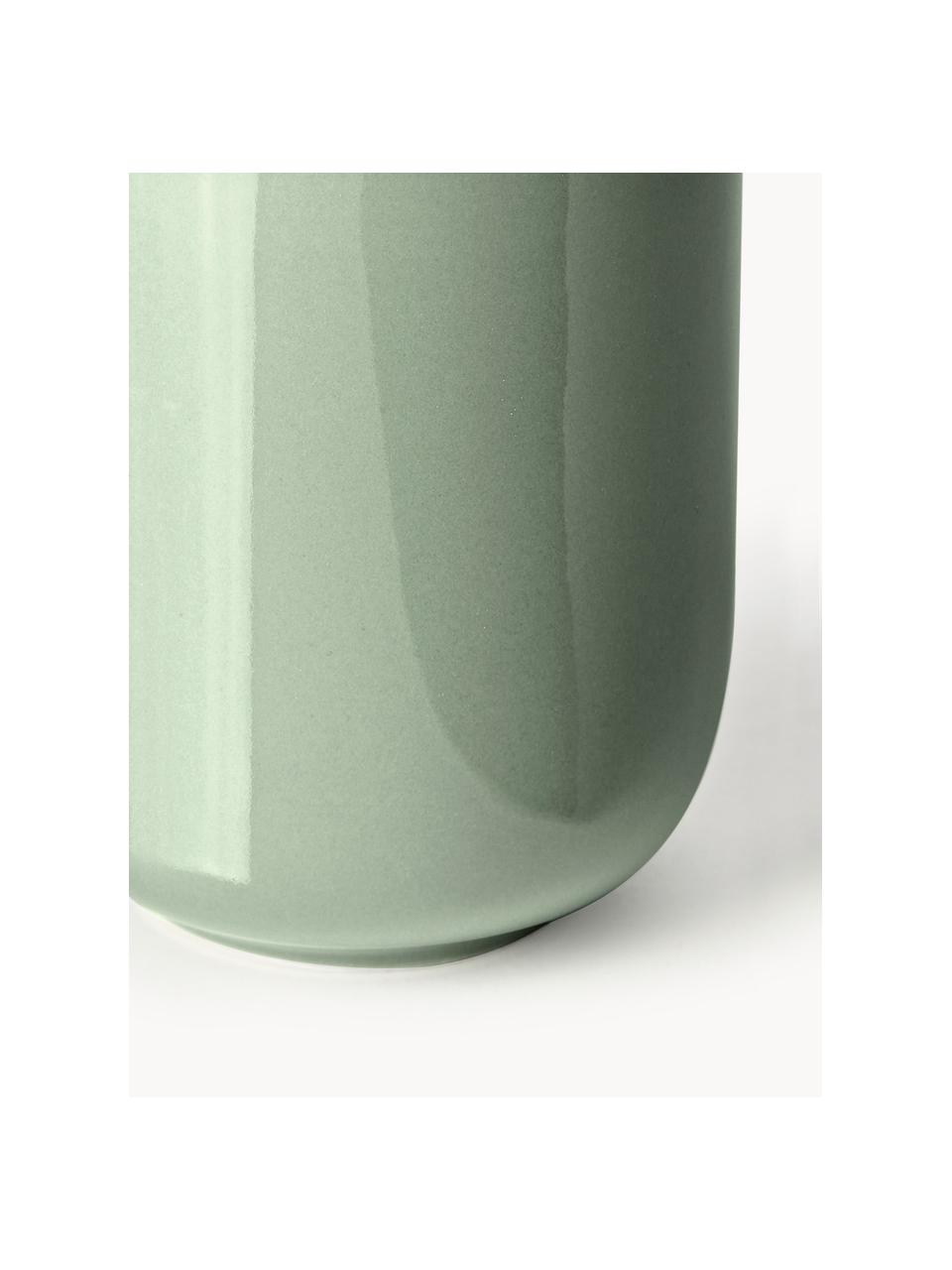 Porzellan-Kaffeebecher Nessa, 4 Stück, Hochwertiges Hartporzellan, glasiert, Salbeigrün, glänzend, Ø 8 x H 10 cm, 200 ml