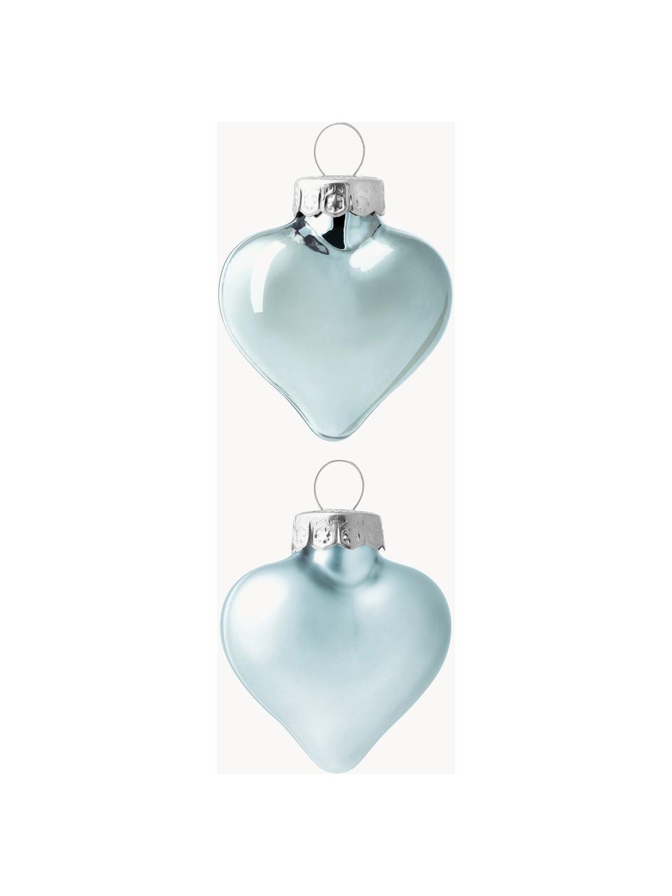 Baumanhänger Herz Evergreen, 12er-Set, Azzurro, Larg. 5 x Alt. 4 cm