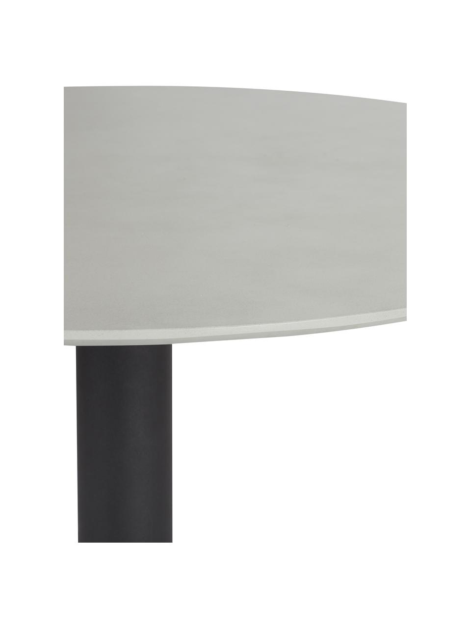 Tuin eettafel Troy van metaal, Gecoat metaal, Lichtgrijs, zwart, Ø 110 x H 74 cm