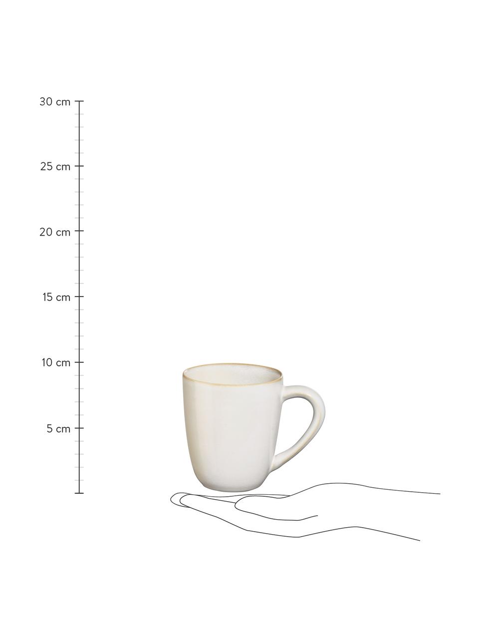 Tasse à thé rustique Saisons, 6 pièces, Grès cérame, Beige, Ø 9 x haut. 10 cm