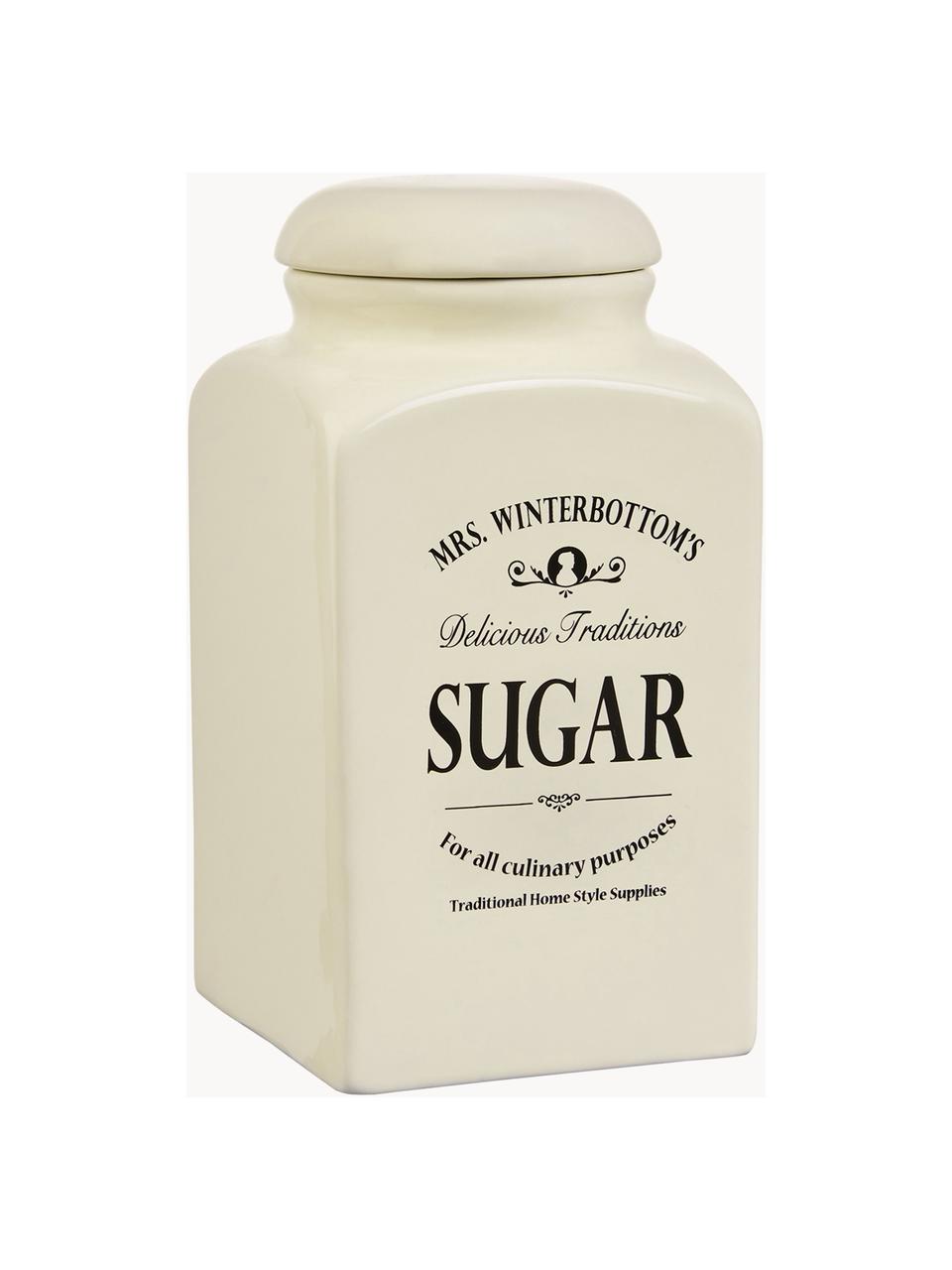 Bote Mrs Winterbottoms Sugar, Gres, Blanco crema, negro, Ø 11 x Al 21 cm, 1,3 L