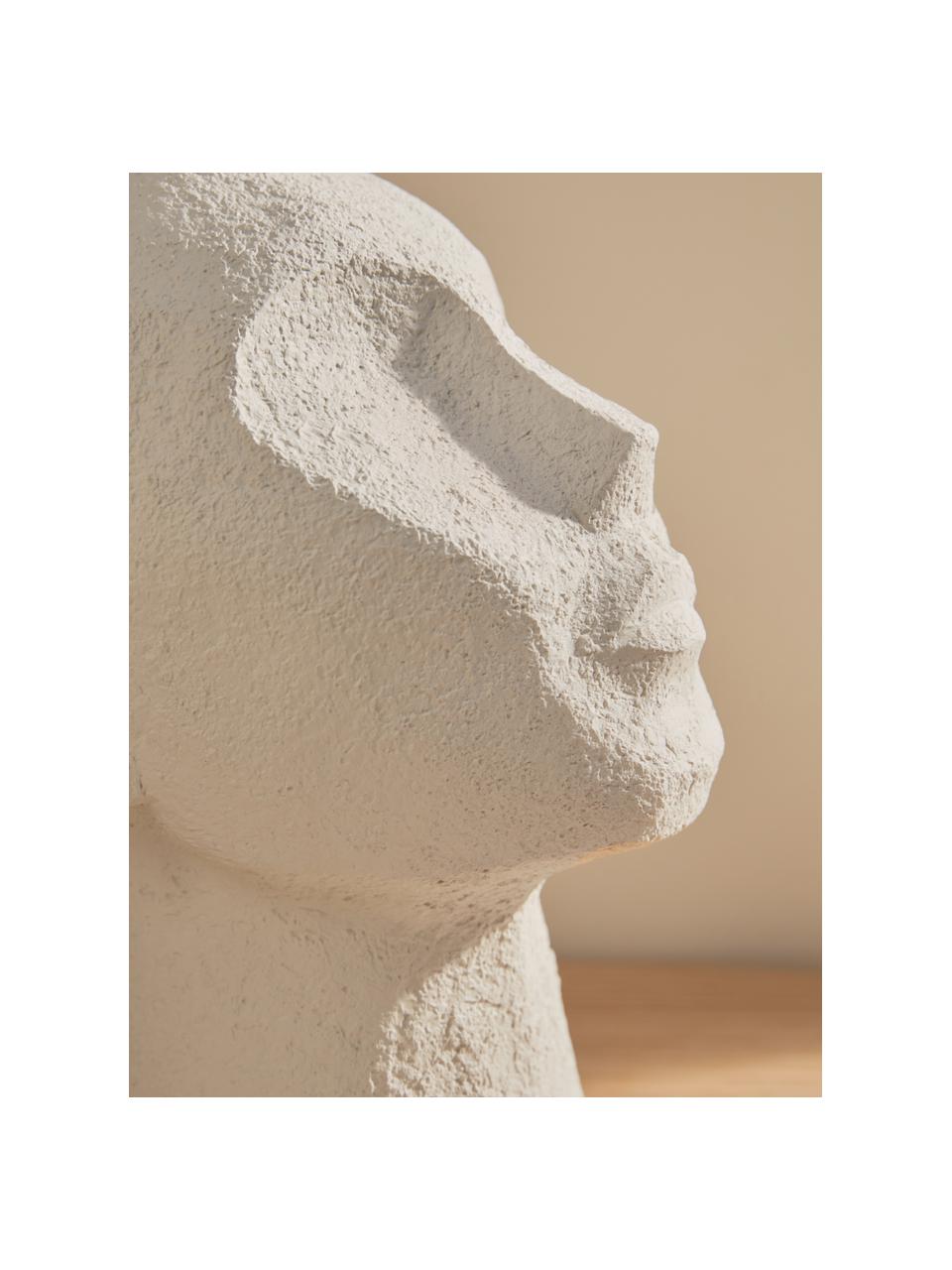 Buchstützen Head, 2 Stück, Polyresin, Gebrochenes Weiss, B 16 x H 22 cm