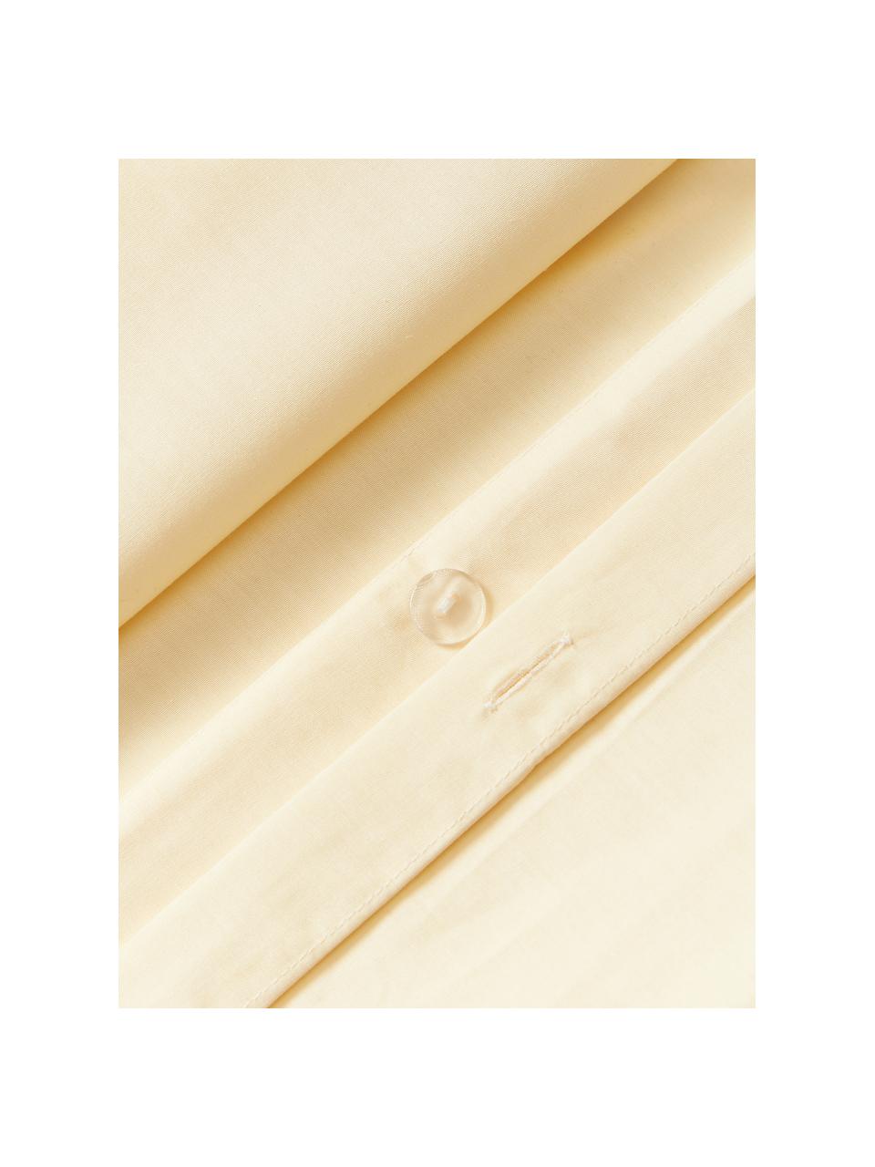 Housse de couette en percale de coton Elsie, Jaune pâle, larg. 200 x long. 200 cm