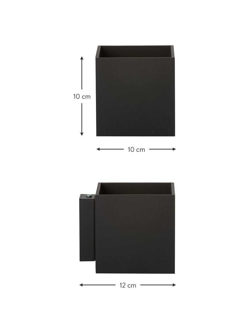 Aplique pequeño Quad, Pantalla: aluminio con pintura en p, Negro, An 10 x Al 10 cm