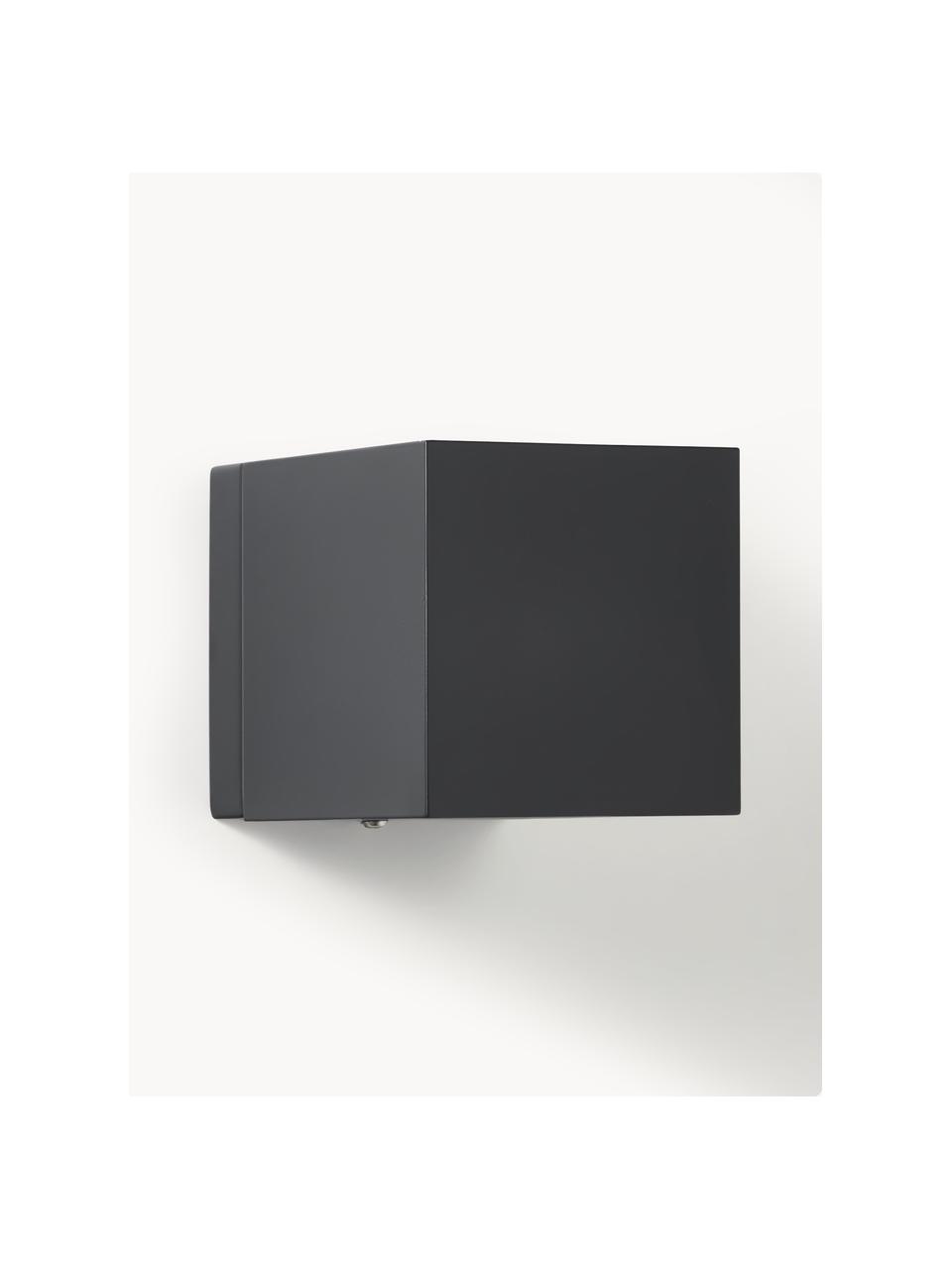 Wandlamp Jayla, Gepoedercoat metaal, Zwart, B 10 x H 10 cm