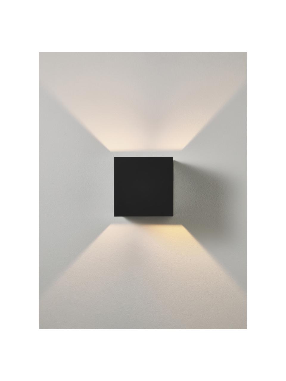 Malá nástenná lampa Jayla, Čierna, Š 10 x V 10 cm