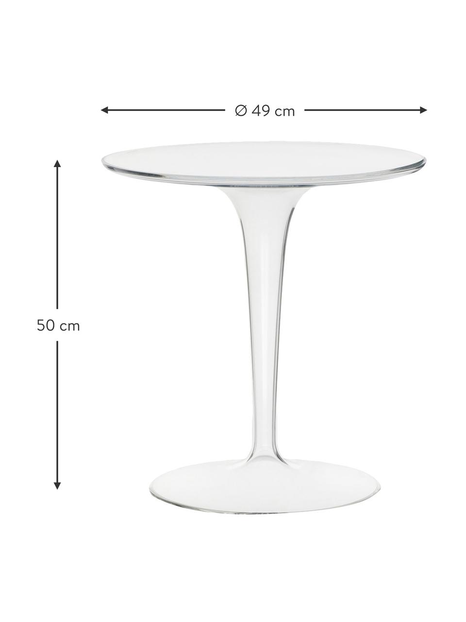 Stolik pomocniczy Tip Top, Szkło akrylowe, Transparentny, Ø 49 x W 50 cm