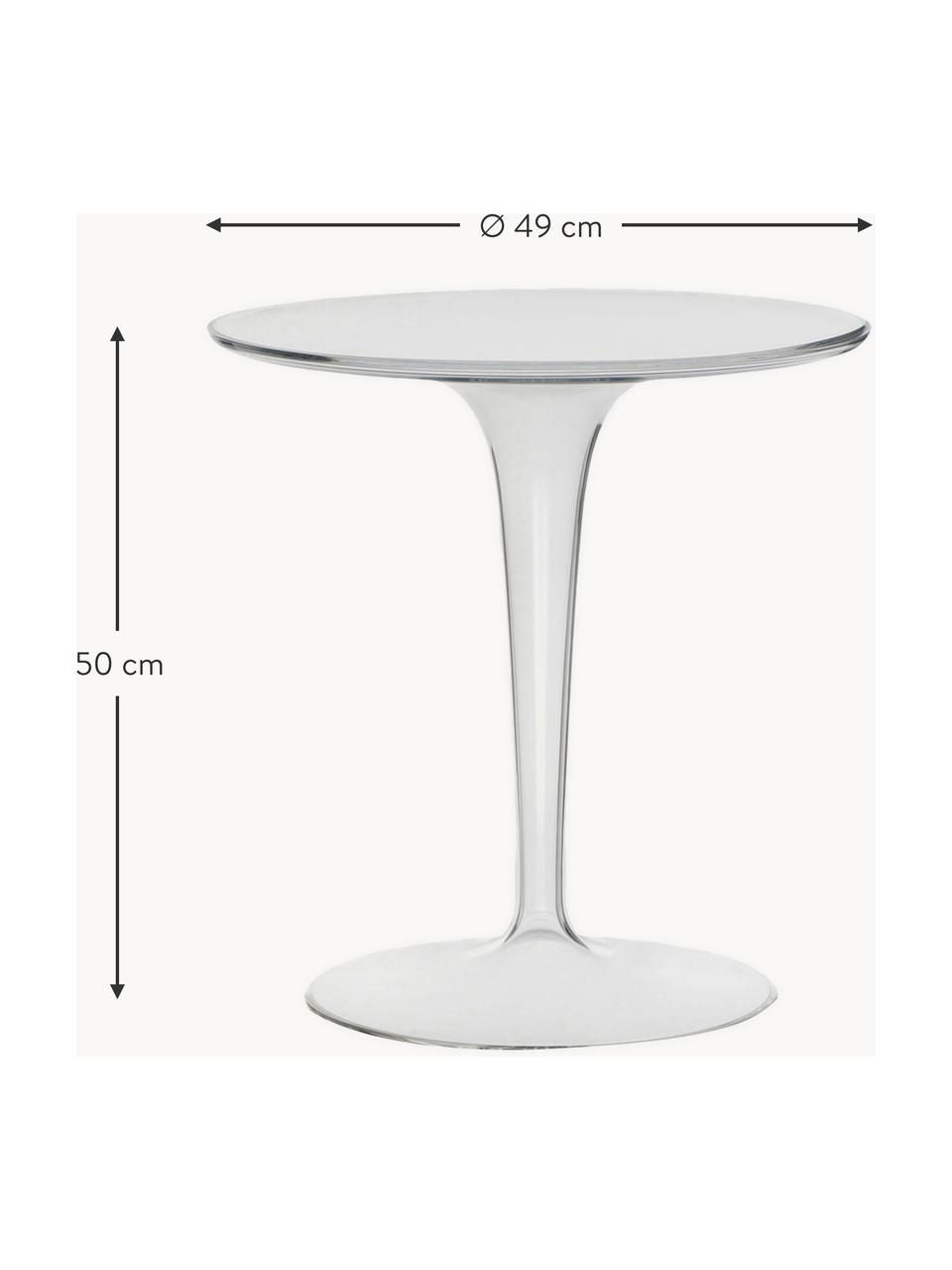 Okrúhly odkladací stolík Tip Top, Akrylové sklo, Priehľadná, Ø 49 x V 50 cm