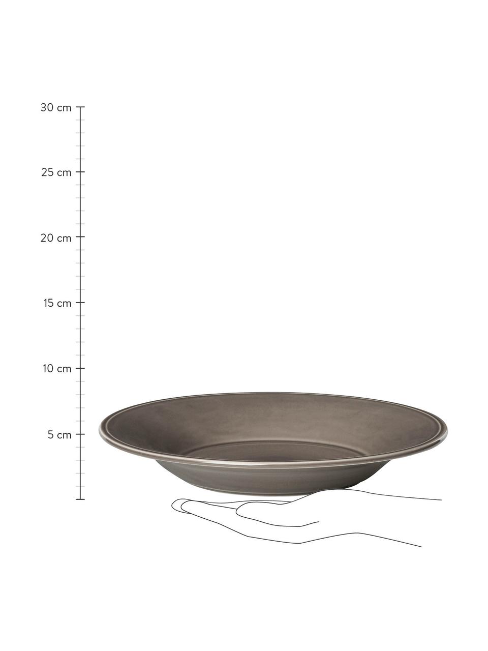 Pastabord Constance in bruin, 2 stuks, Keramiek, Bruin, Ø 27 cm