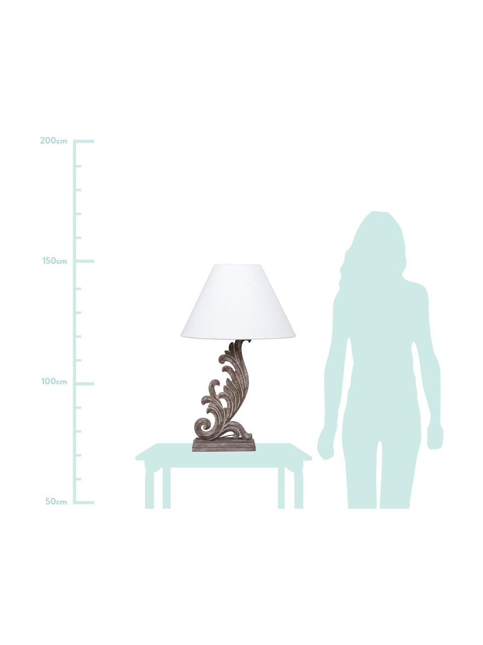 Lámpara de mesa Dennis, Base de la lámpara: fibras de densidad media , Pantalla: lino, Beige, An 25 x Al 80 cm