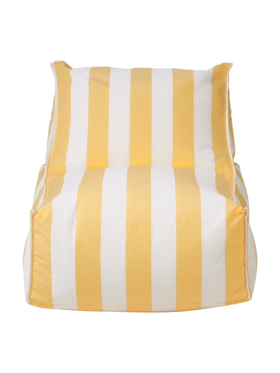 Outdoor zitzak Korfu in geel/wit, Bekleding: 100% polypropyleen, teflo, Geel, wit, B 65 x L 100 cm