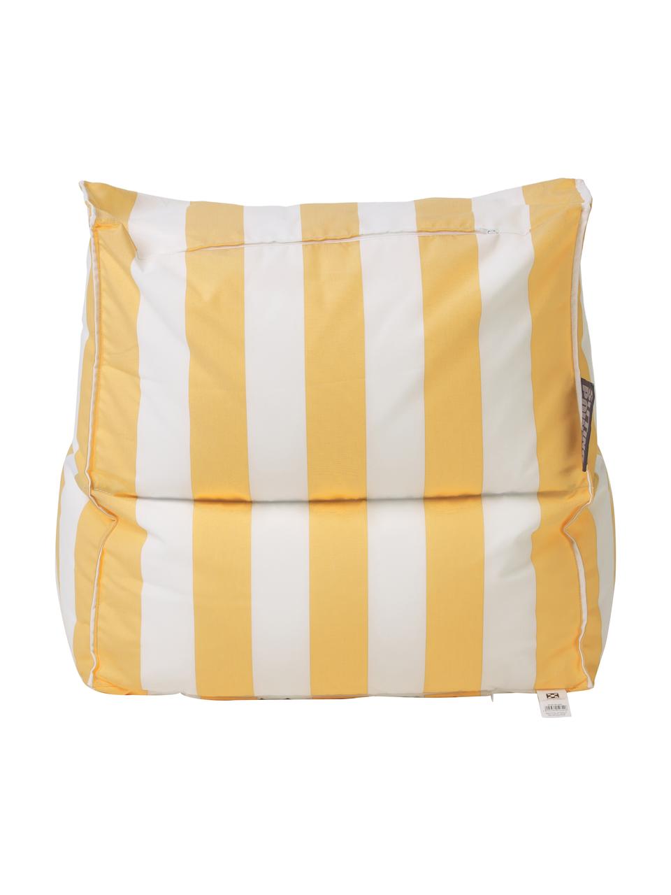 Poltrona sacco da esterno Korfu, Rivestimento: 100% polipropilene, Teflo, Giallo, bianco, Larg. 94 x Prof. 60 cm