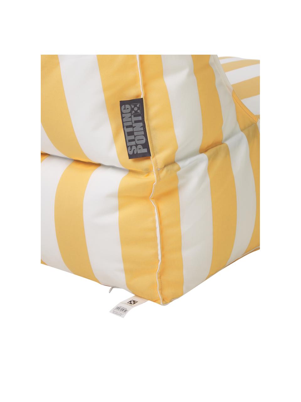 Puff tumbona para exterior Korfu, Tapizado: 100% polipropileno, recub, Amarillo, blanco, An 94 x F 60 cm