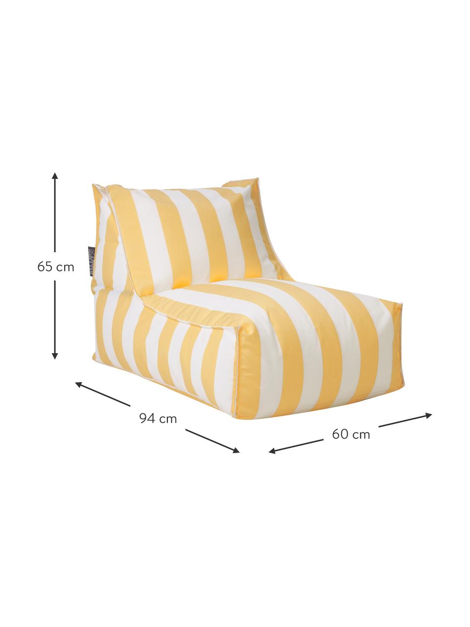 Outdoor zitzak Korfu, Bekleding: 100% polypropyleen, teflo, Geel, wit, B 94 x D 60 cm