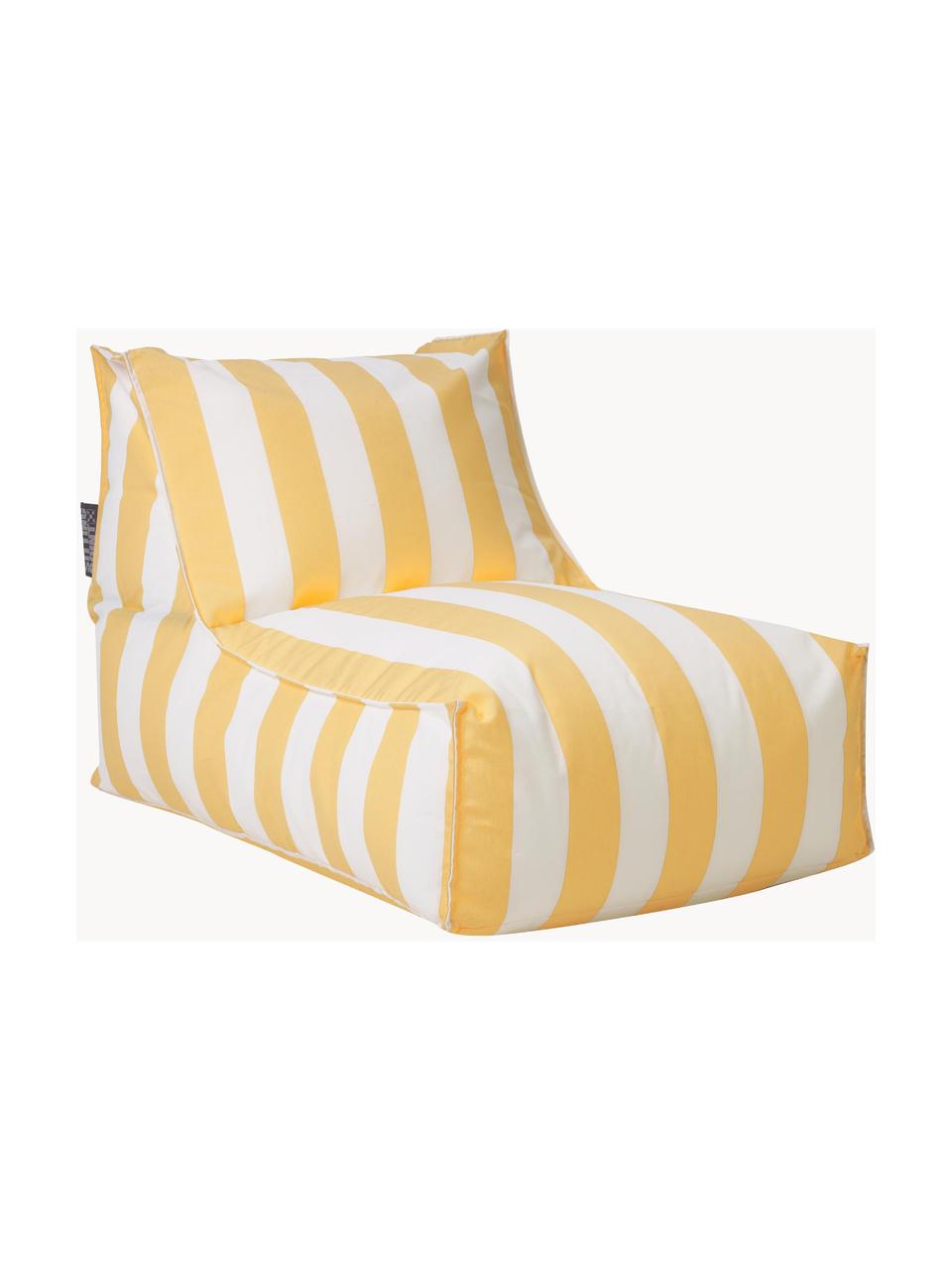 Poltrona sacco da esterno Korfu, Rivestimento: 100% polipropilene, Teflo, Giallo sole, bianco, Larg. 94 x Prof. 60 cm