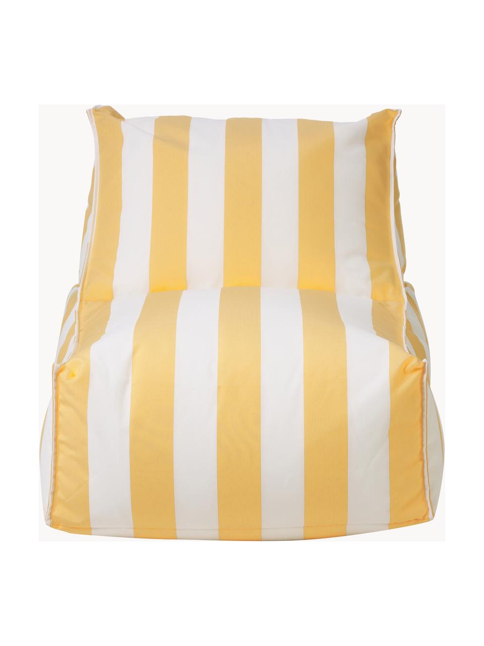 Puf tumbona para exterior Korfu, Tapizado: 100% polipropileno, recub, Amarillo sol, blanco, An 94 x F 60 cm