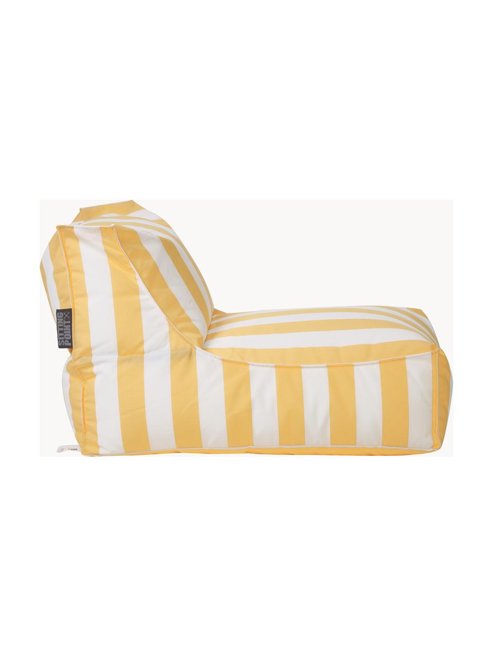 Puf tumbona para exterior Korfu, Tapizado: 100% polipropileno, recub, Amarillo sol, blanco, An 94 x F 60 cm