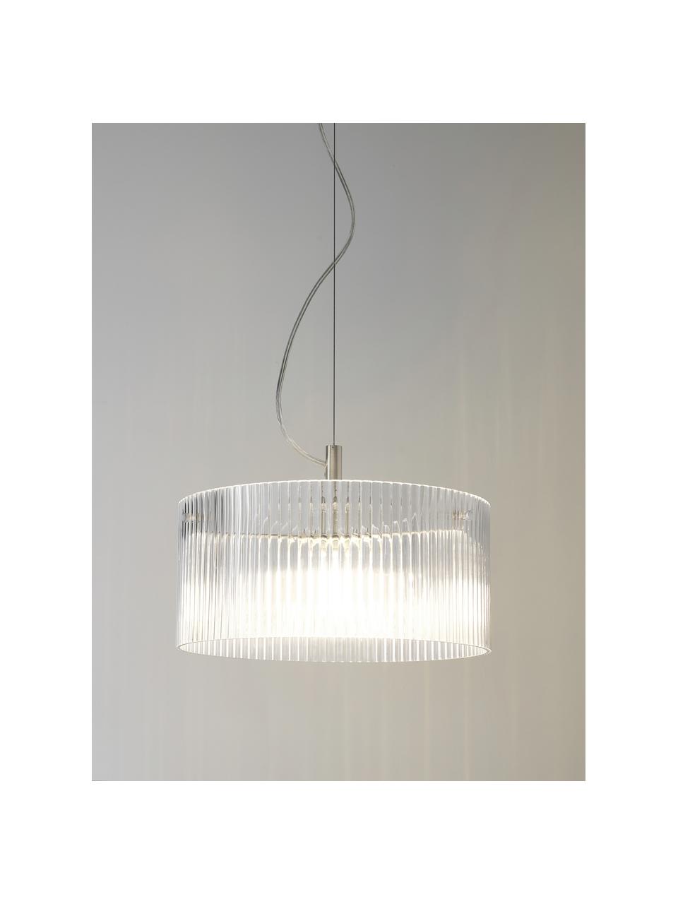 Lampa wisząca ze szkła Emmi, Odcienie chromu, transparentny, Ø 35 x W 17 cm