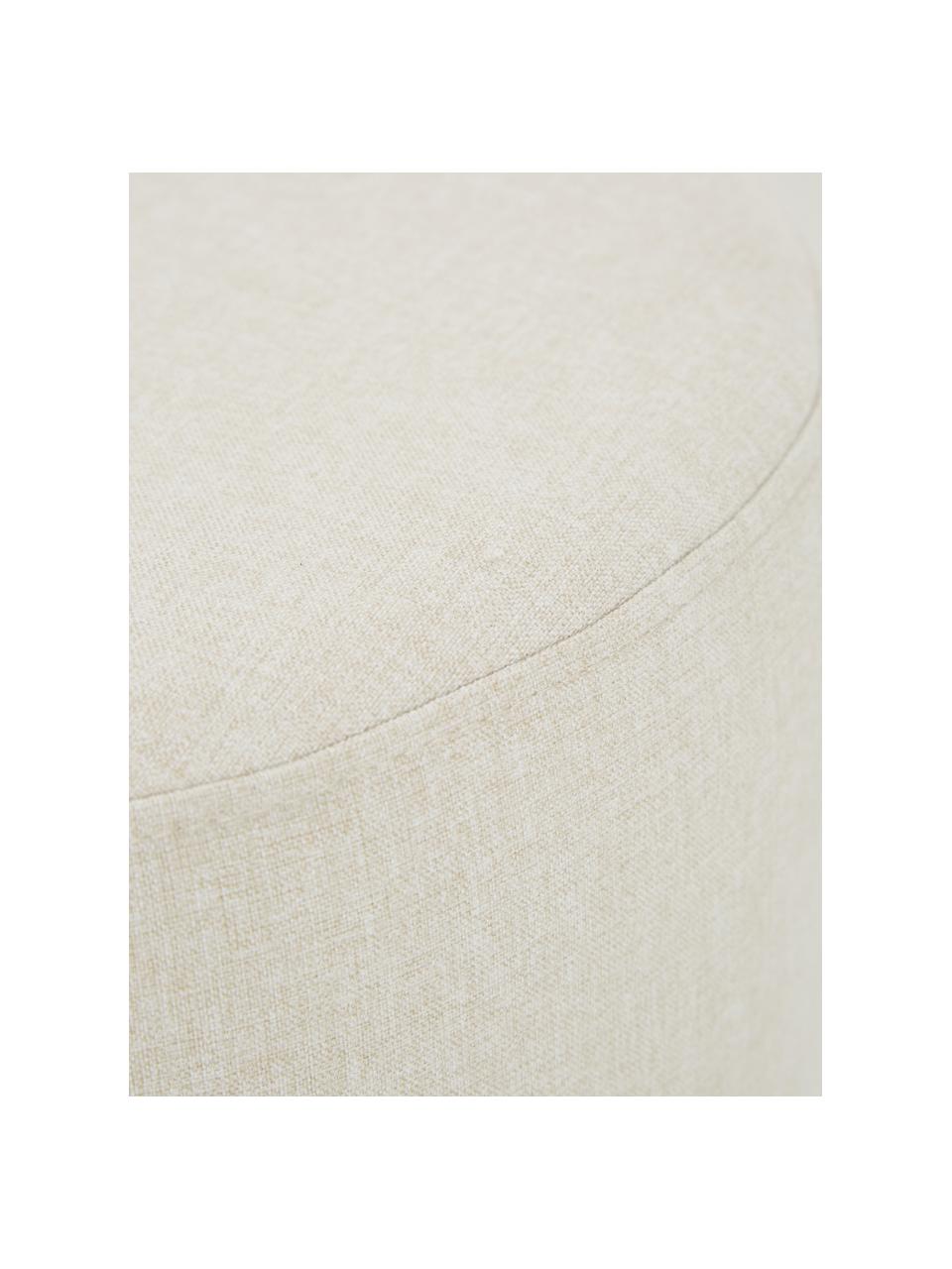 Poef Mara met Weens vlechtwerk, Bekleding: polyester, Frame: multiplex, Voet: massief berkenhout, rotan, Geweven stof beige, Ø 37 x H 39 cm
