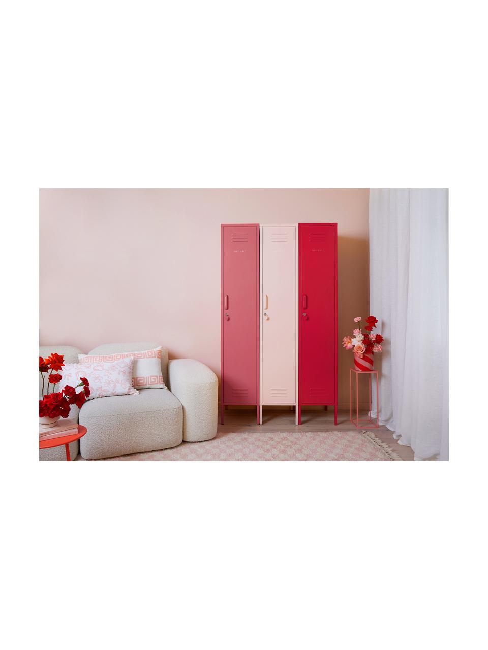 Armadietto piccolo The Skinny, Acciaio verniciato a polvere, Rosa cipria, Larg. 35 x Alt. 183 cm