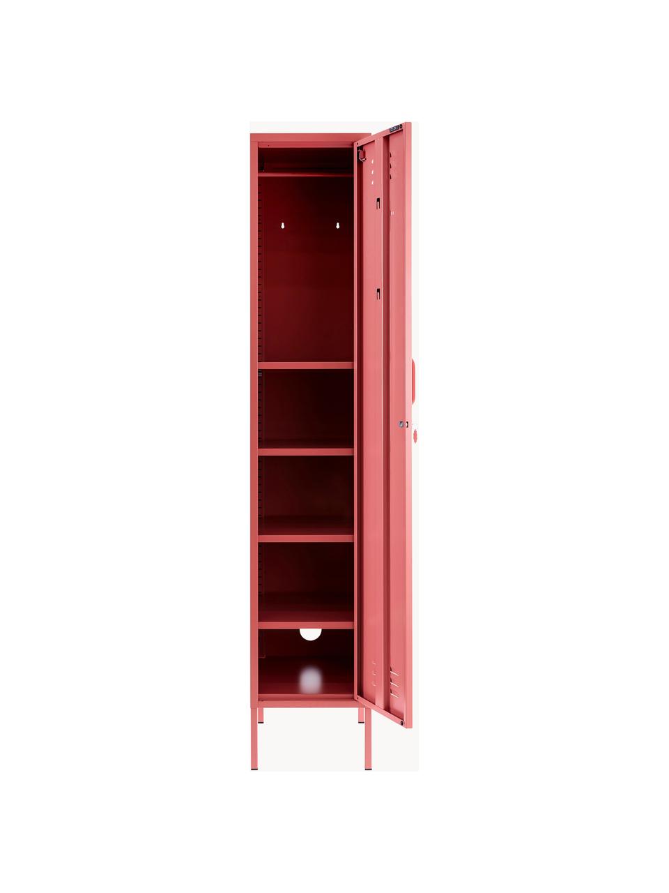 Petite armoire The Skinny, Métal, enduit, Vieux rose, larg. 35 x haut. 183 cm