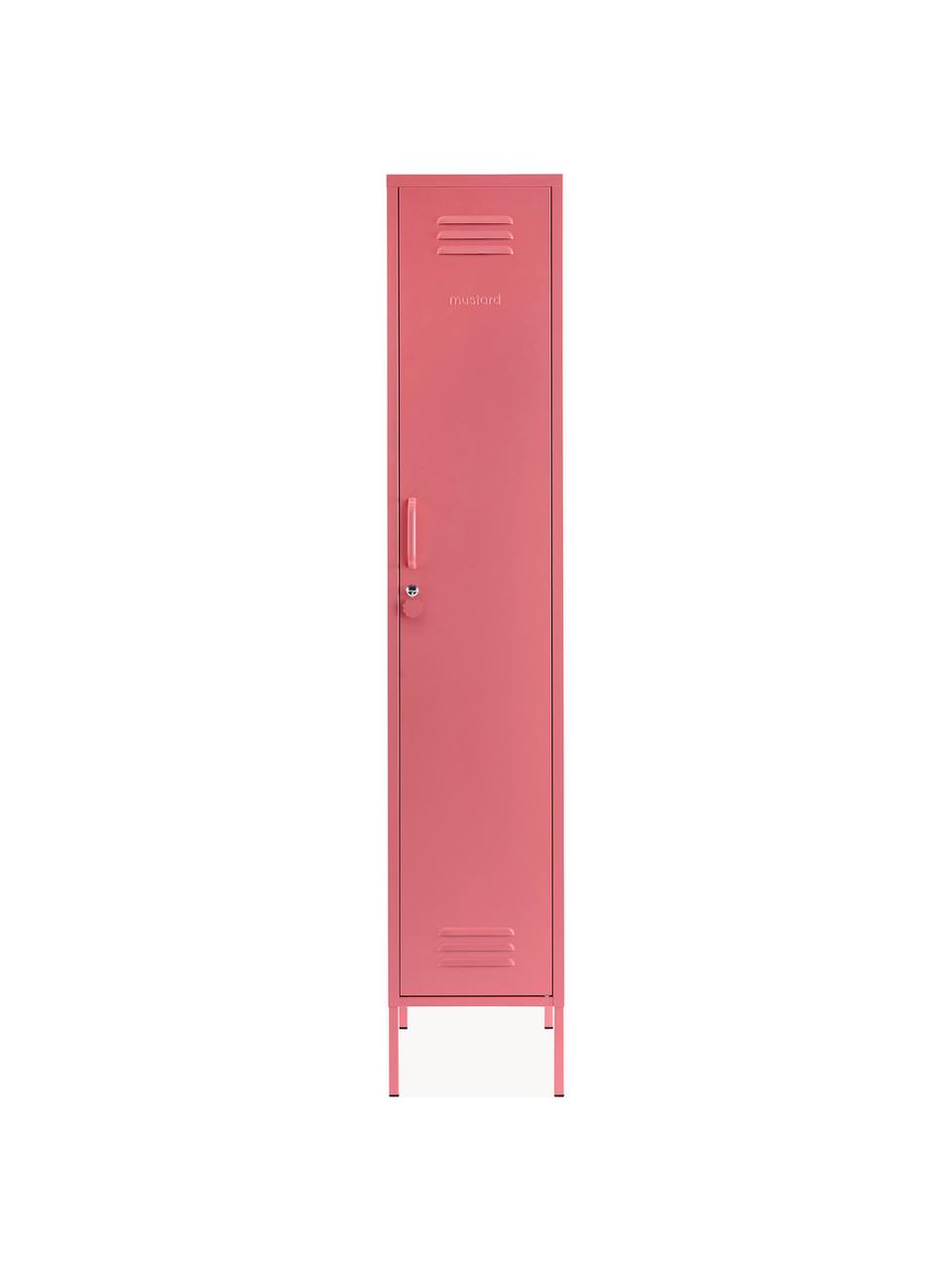 Armadietto piccolo The Skinny, Acciaio verniciato a polvere, Rosa cipria, Larg. 35 x Alt. 183 cm