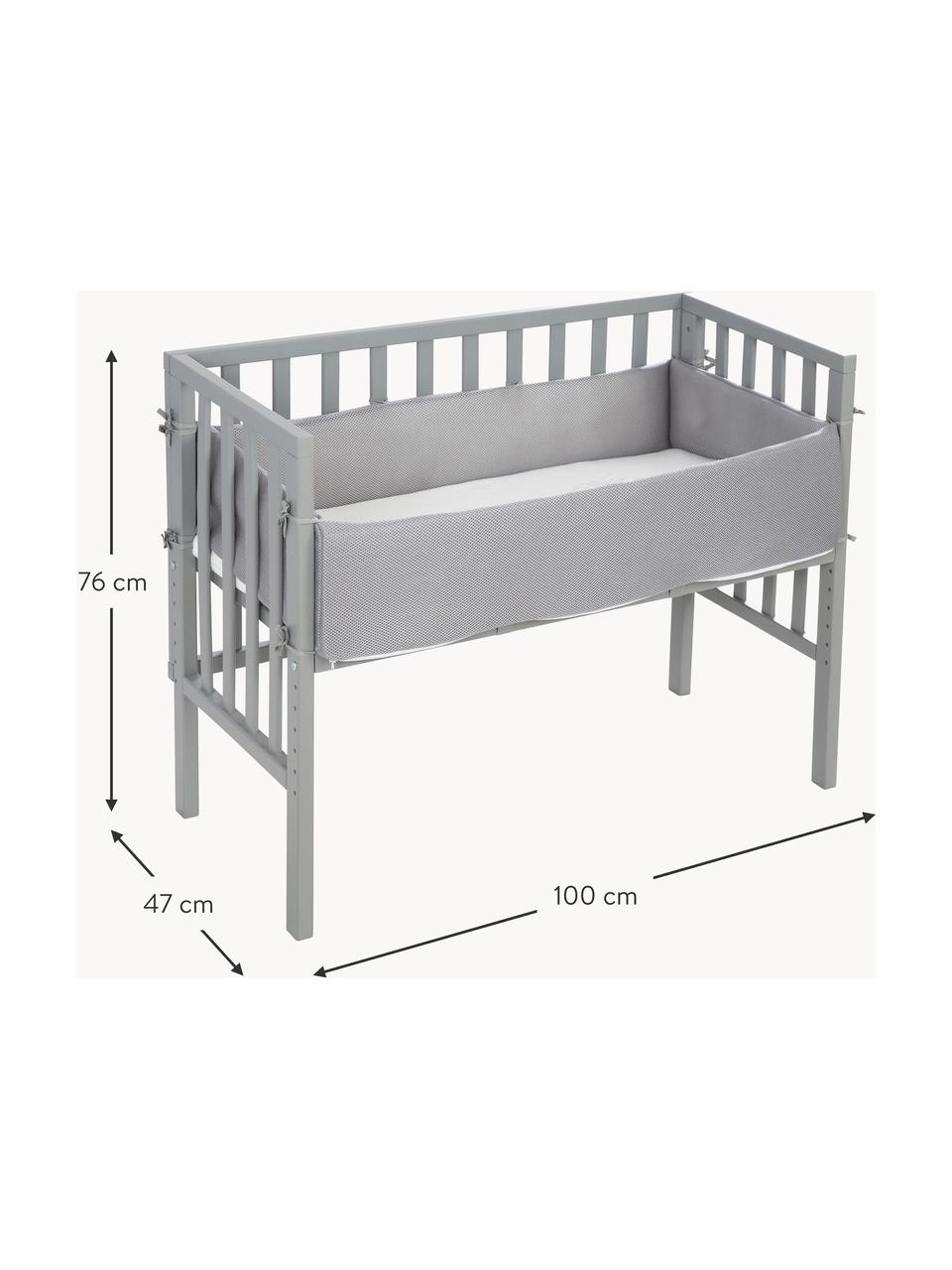 Výškovo nastaviteľná bočná detská posteľ Star Magic, 45 x 90 cm, Sivá, Š 45 x D 90 cm