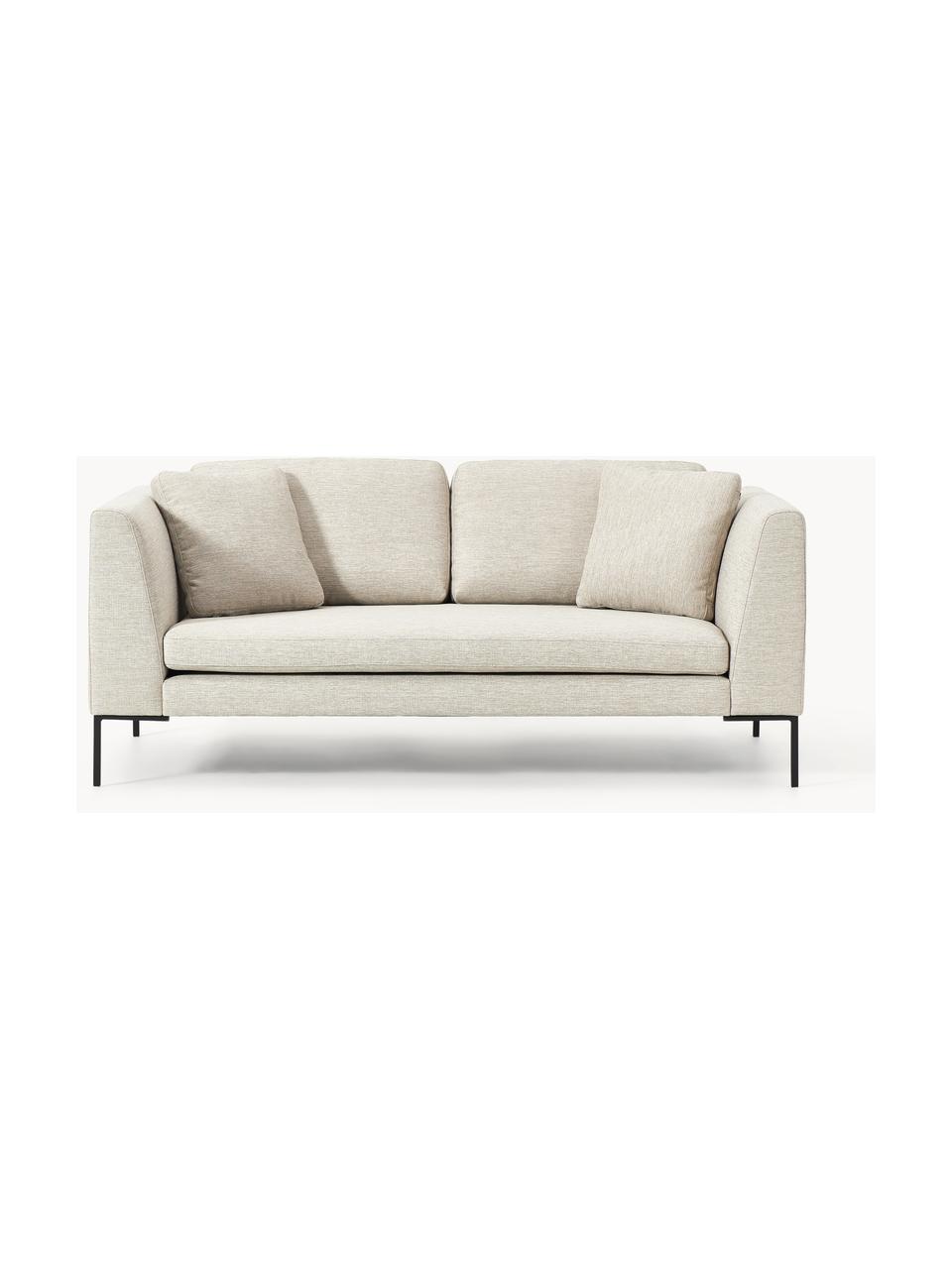 Sofa Emma (3-Sitzer) mit Metall-Füßen, Bezug: Polyester 100.000 Scheuer, Gestell: Massives Kiefernholz, Bir, Füße: Metall, pulverbeschichtet, Webstoff Hellbeige, B 194 x T 100 cm