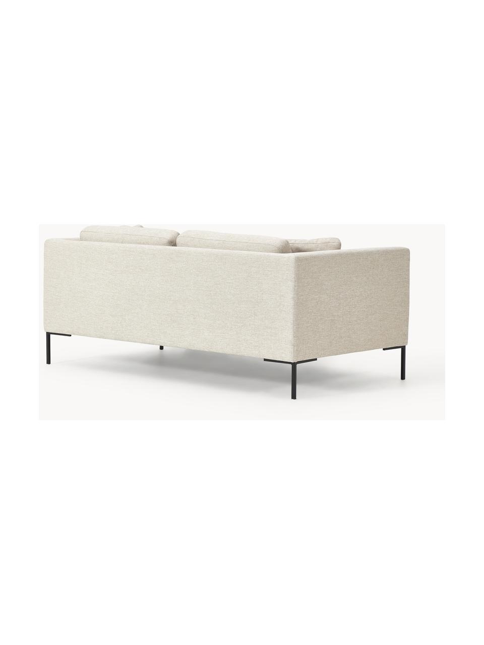 Sofa Emma (3-Sitzer) mit Metall-Füßen, Bezug: Polyester 100.000 Scheuer, Gestell: Massives Kiefernholz, Bir, Füße: Metall, pulverbeschichtet, Webstoff Hellbeige, B 194 x T 100 cm