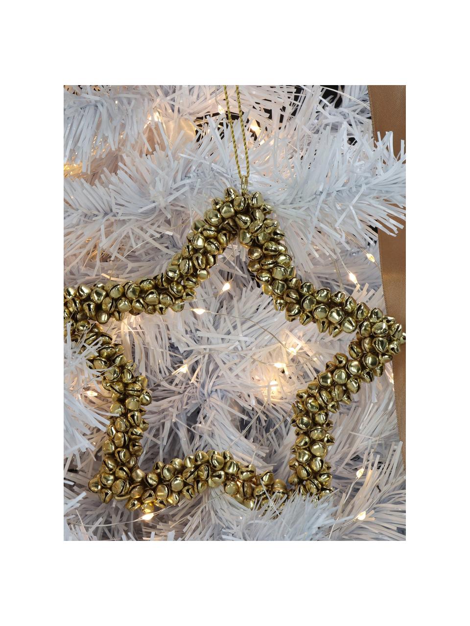 Décoration de sapin de Noël avec clochettes Star, Métal, enduit, Doré, larg. 14 x haut. 14 cm