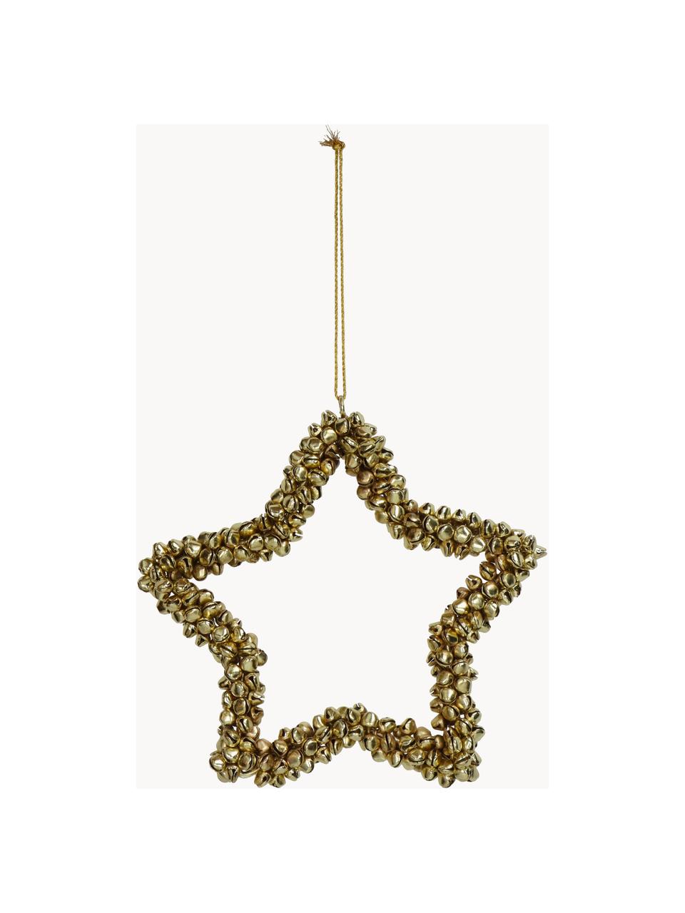 Addobbo per albero con perline Star, Metallo rivestito, Dorato, Larg. 14 x Alt. 14 cm
