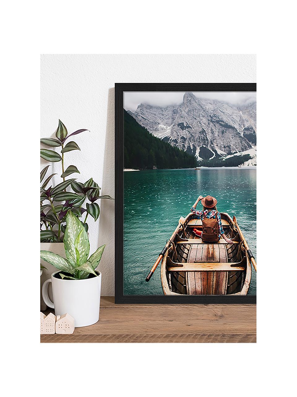 Gerahmter Digitaldruck Sailing, Bild: Digitaldruck auf Papier, , Rahmen: Holz, lackiert, Front: Plexiglas, Mehrfarbig, B 43 x H 53 cm