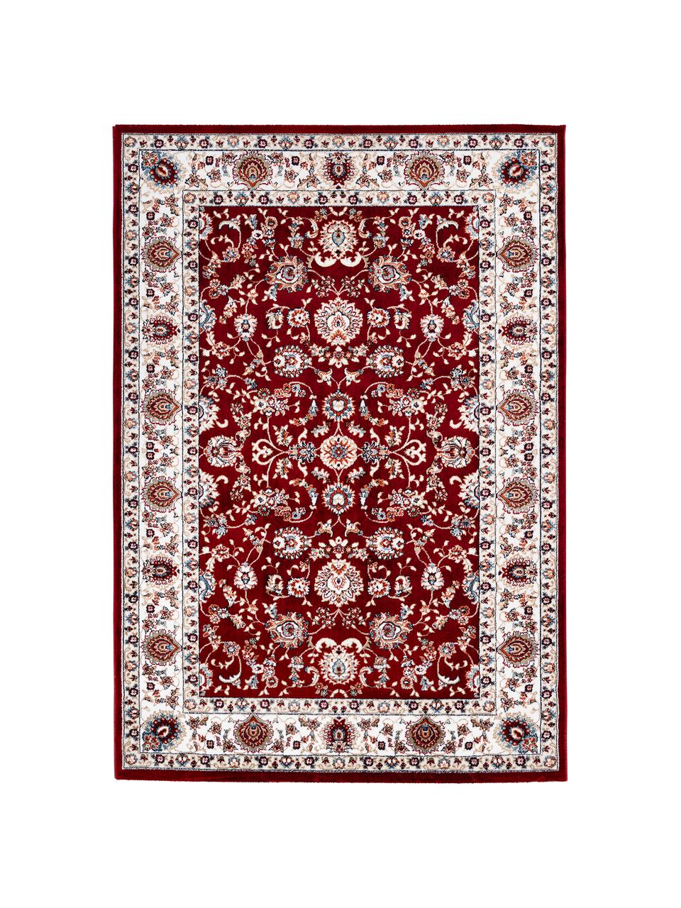 Tappeto rosso in stile orientale Isfahan, 100% poliestere, Rosso, multicolore, Larg. 80 x Lung. 150 cm (taglia XS)