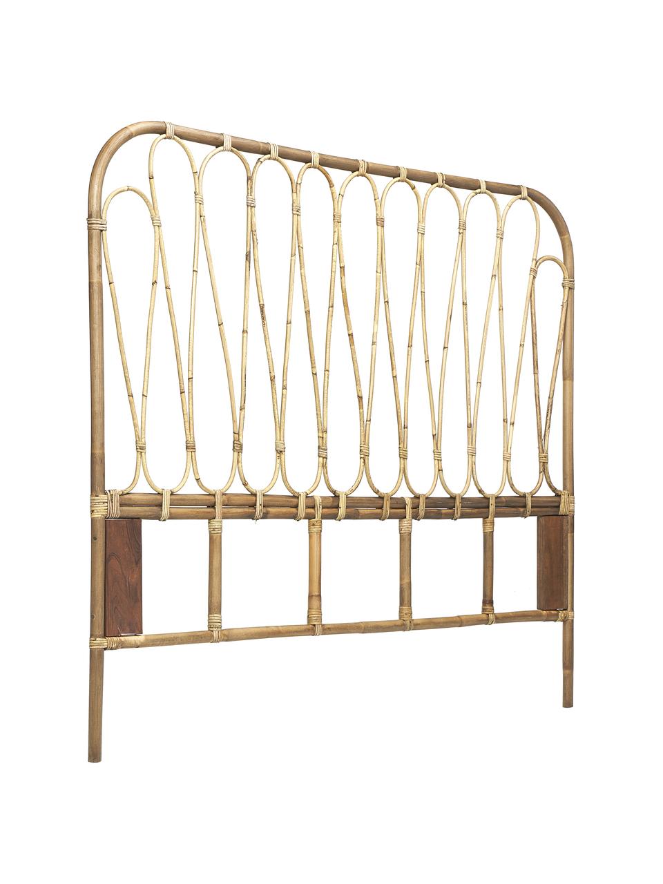 Zagłówek do łóżka z rattanu Fammy, Rattan, Jasny brązowy, S 160 x W 138 cm