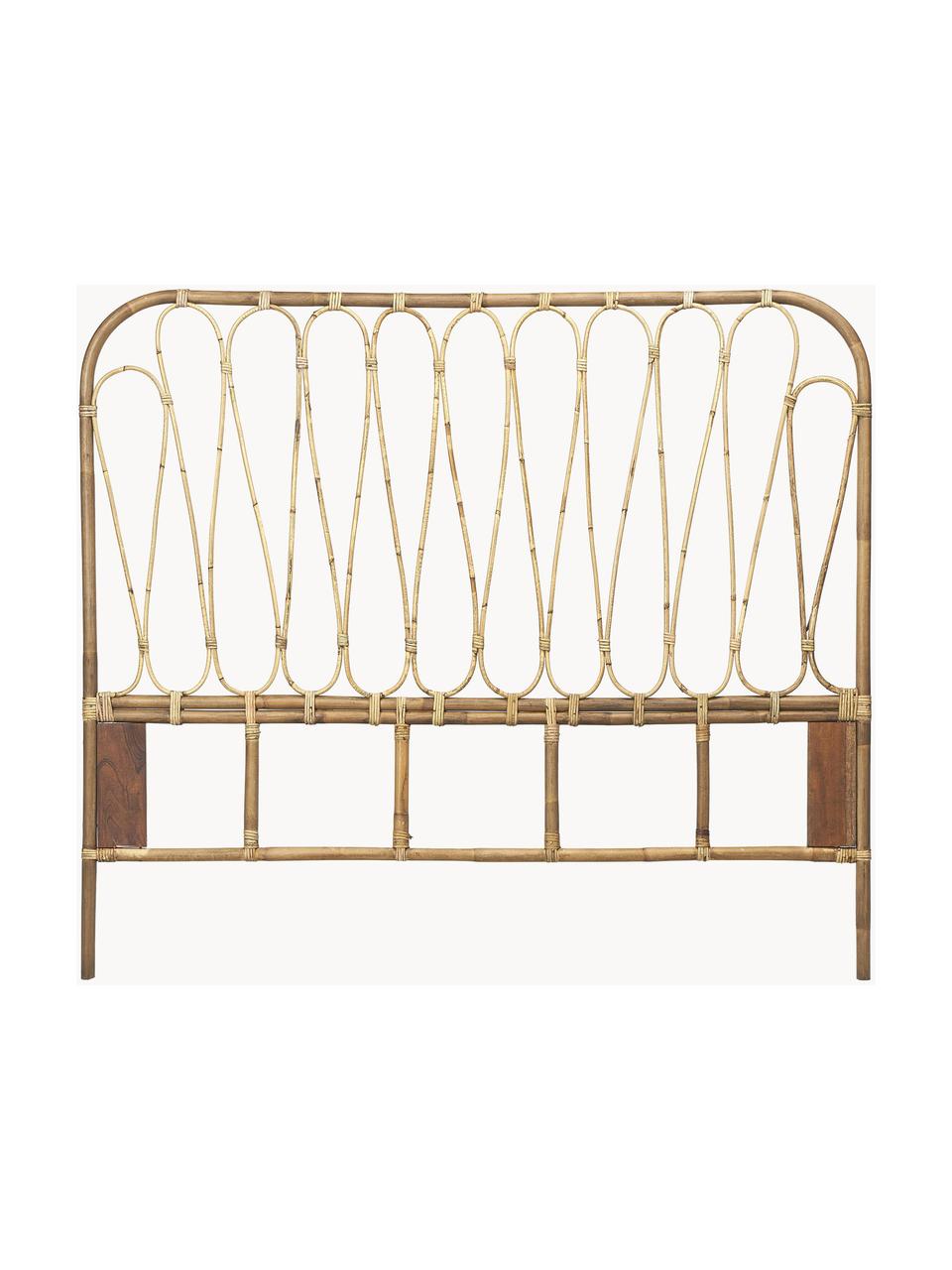 Zagłówek do łóżka z rattanu Fammy, Rattan, Jasny brązowy, S 160 x W 138 cm