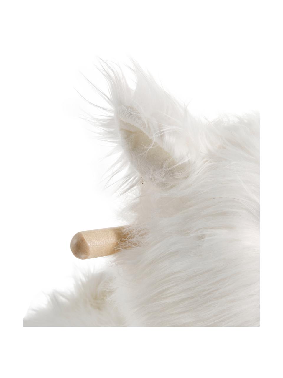 Dondolo Lama, Poliestere, legno di pioppo, Bianco, legno, Larg. 65 x Alt. 70 cm