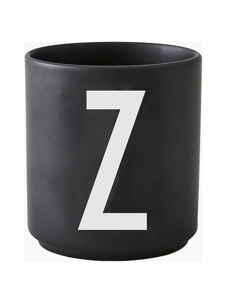 Design beker Personal met letters (varianten van A tot Z), Beenderporselein (porselein)
Fine Bone China is een zacht porselein, dat zich vooral onderscheidt door zijn briljante, doorschijnende glans., Zwart, wit, Beker Y, 250 ml