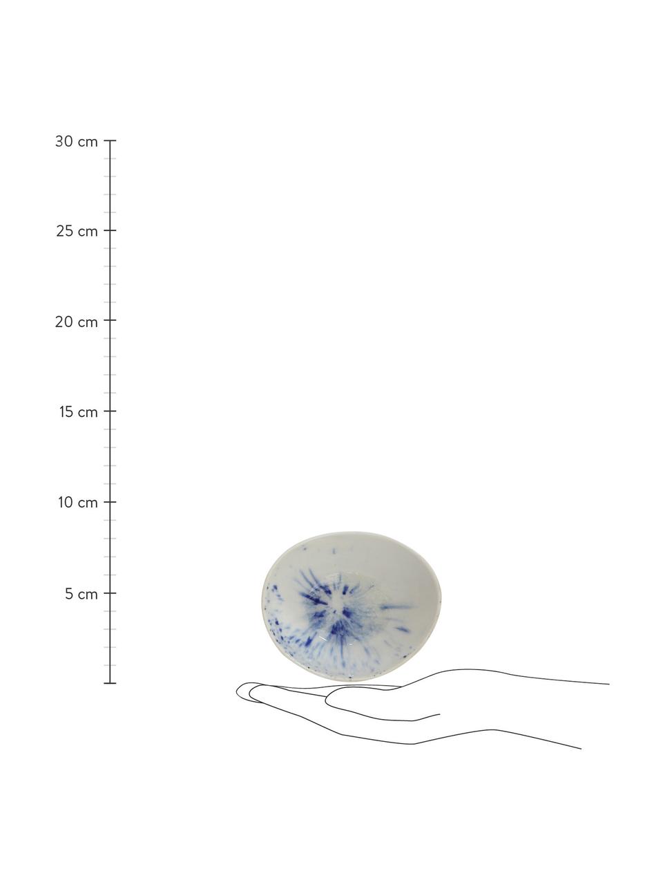 Ručně vyrobená kameninová miska na dip Heather, 2 ks, Bílá, modrá