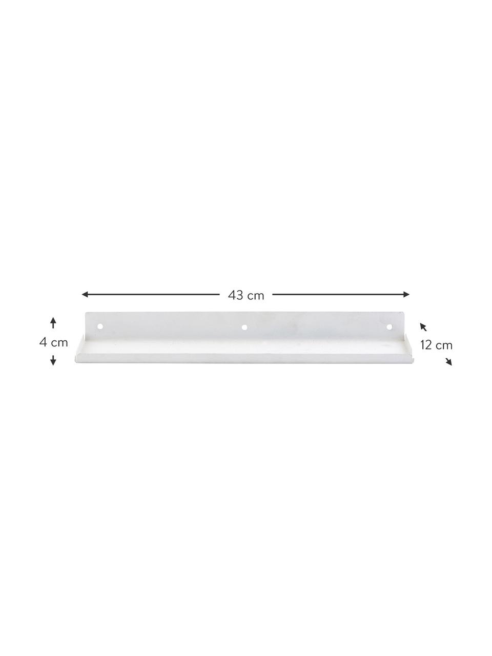 Półka ścienna z metalu Ledge, Metal powlekany, Biały, S 43 x W 4 cm