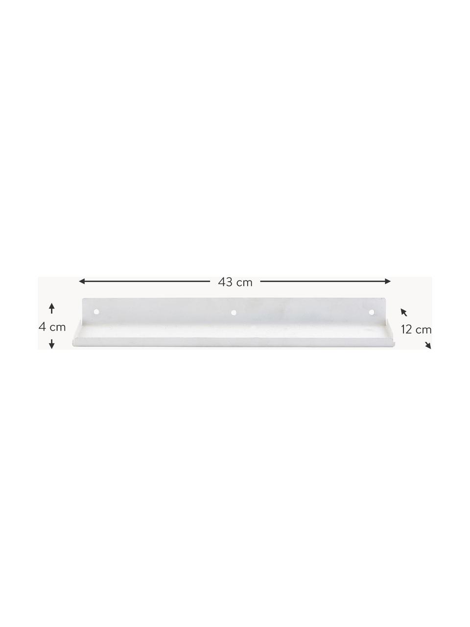 Estante de pared de metal Ledge, Metal recubierto, Blanco, An 43 x Al 4 cm