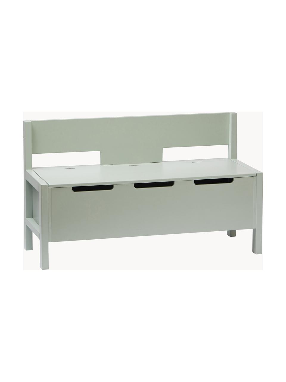 Banc avec rangement Star, MDF, bois de pin, Vert sauge, larg. 85 x haut. 34 cm