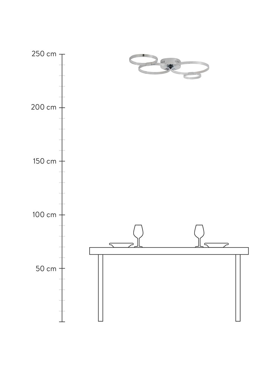 LED-Deckenleuchte Solexa, Baldachin: Metall, verchromt, Chrom, 75 x 7 cm