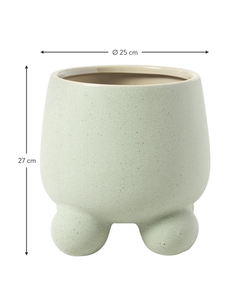 Plantenpot Olea, Keramiek, Saliegroen, Ø 25 x H 27 cm