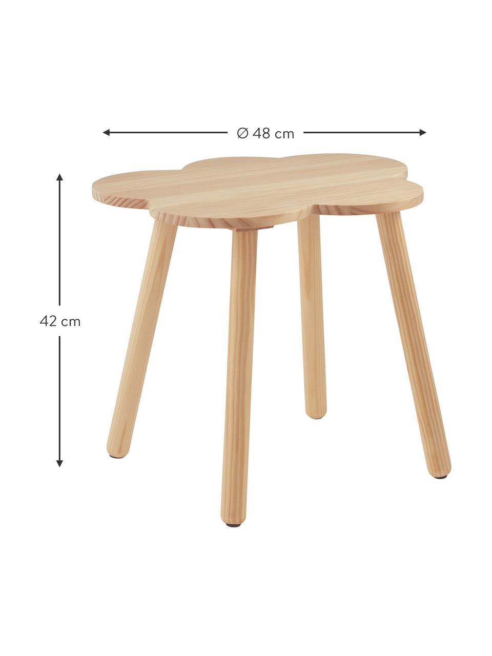 Mesa infantil Cloud, Madera de pino, Madera clara, Ø 48 x Al 42 cm