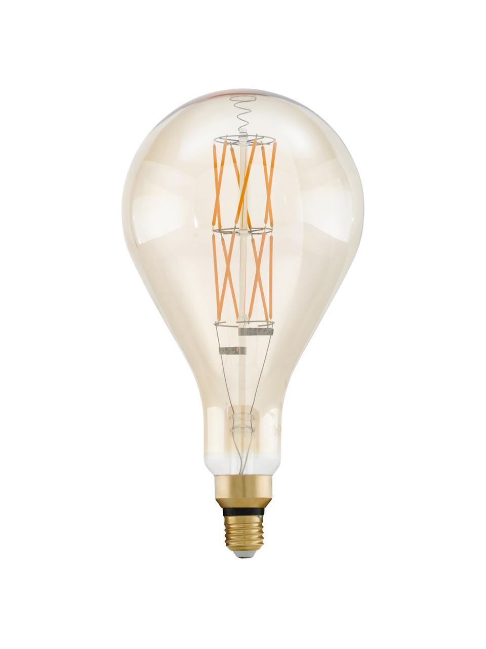 Lampadina E27 XL, 806lm, bianco caldo, 1 pz, Paralume: vetro, Base lampadina: alluminio, Trasparente ambra, Ø 16 x Alt. 30 cm