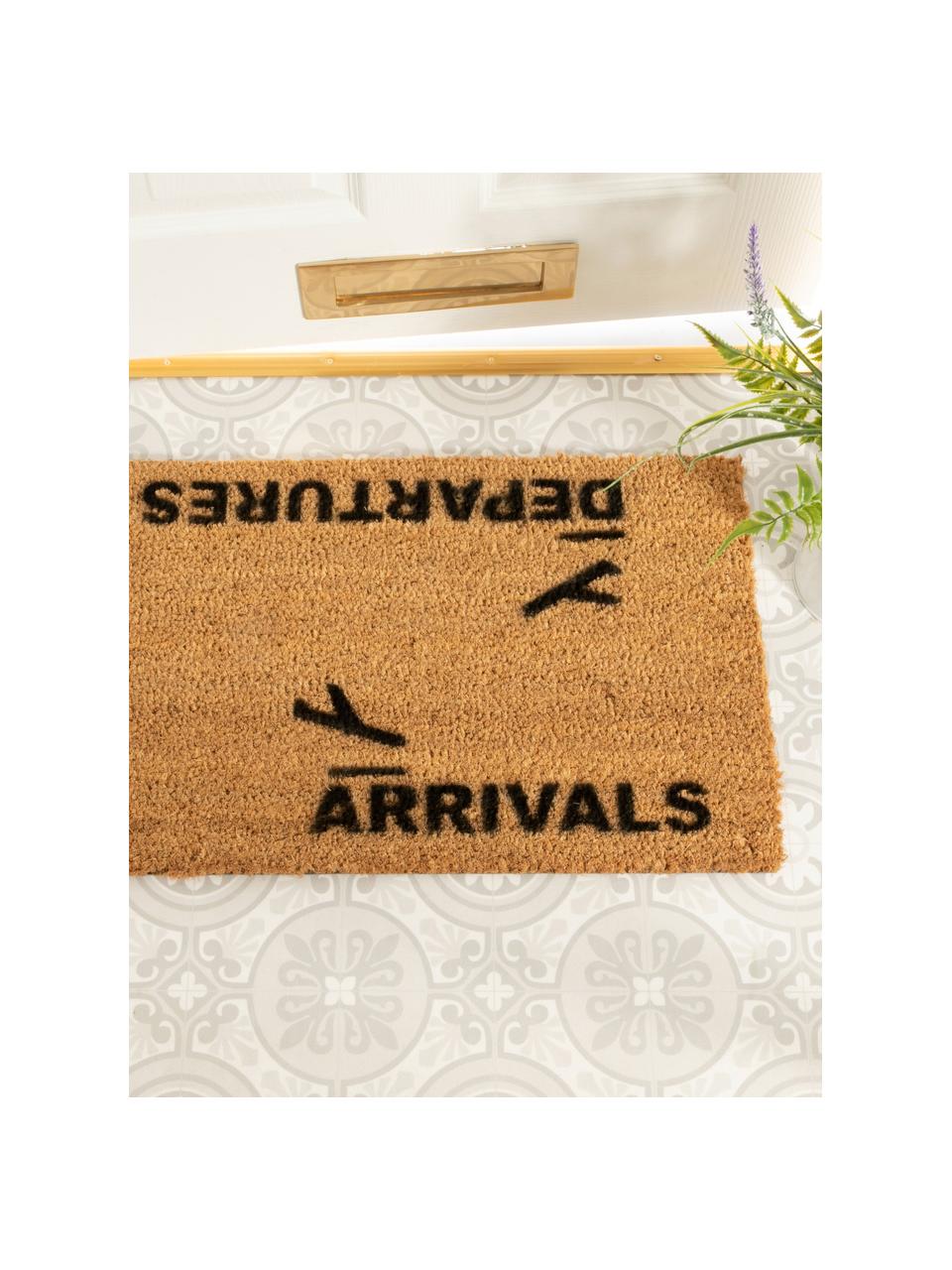 Rohožka Arrivals and Departures, Svetlohnedá, čierna, Š 40 x D 60 cm