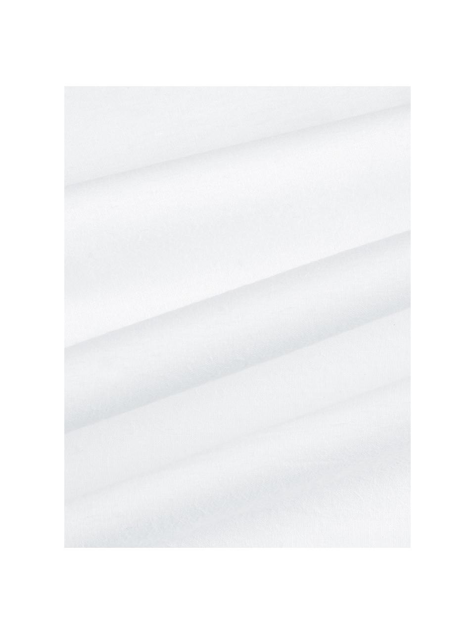 Taie d'oreiller 65x65 coton délavé et à volant Florence, 2 pièces, Blanc, 65 x 65 cm