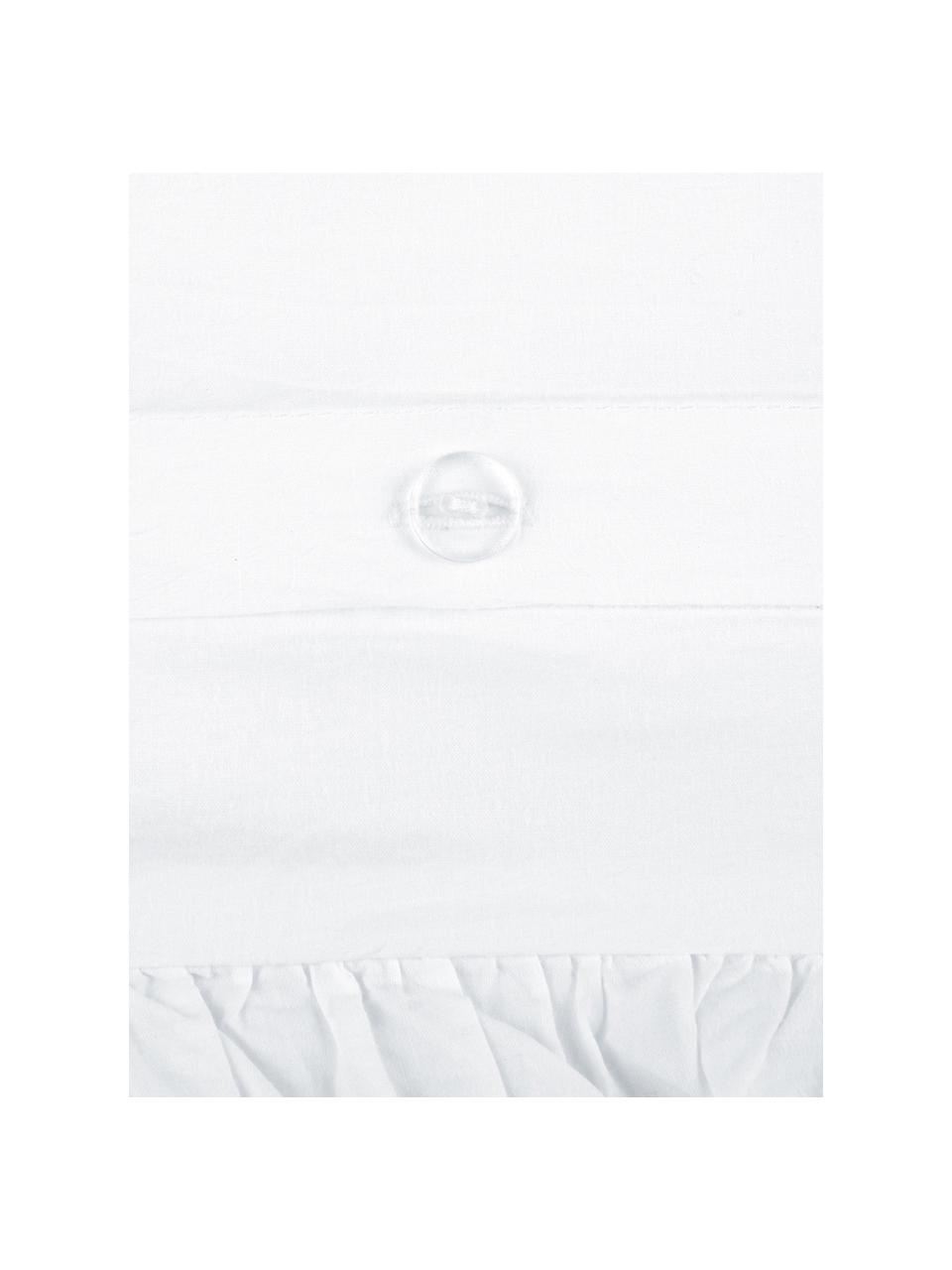 Taies d'oreiller en coton délavé et à volant Florence, 2 pièces, 65 x 65 cm, Blanc, larg. 65 x long. 65 cm