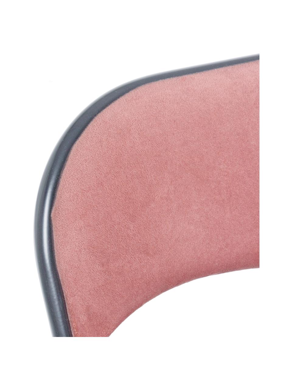 Samt-Klappstuhl Amal, Bezug: Polyestersamt, Gestell: Metall, pulverbeschichtet, Pink, Grau, B 44 x T 44 cm