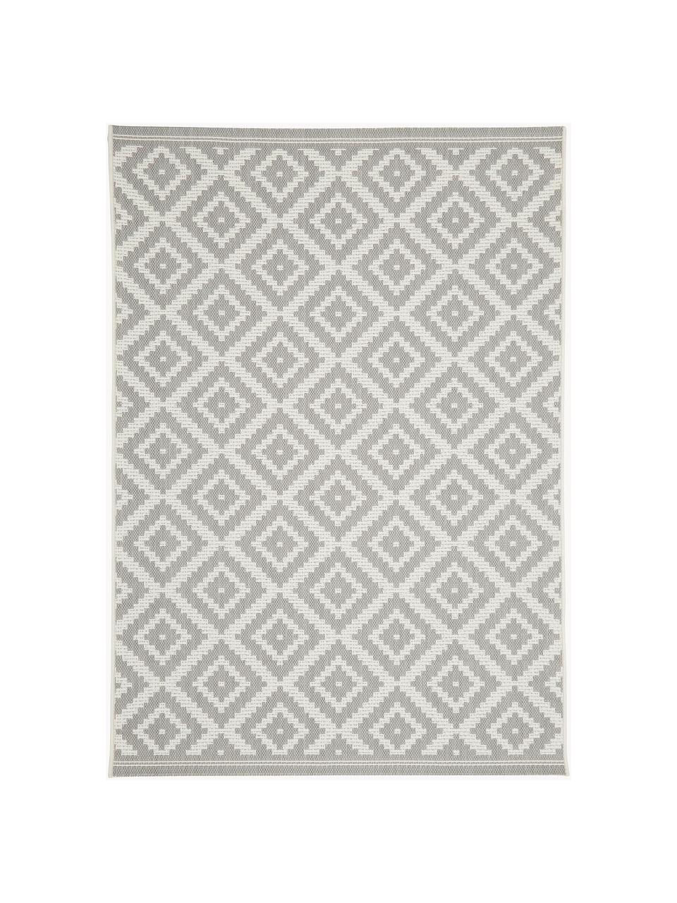 Tapis d'extérieur Miami, 70 % polypropylène, 30 % polyester, Gris, blanc, larg. 80 x long. 150 cm (taille XS)